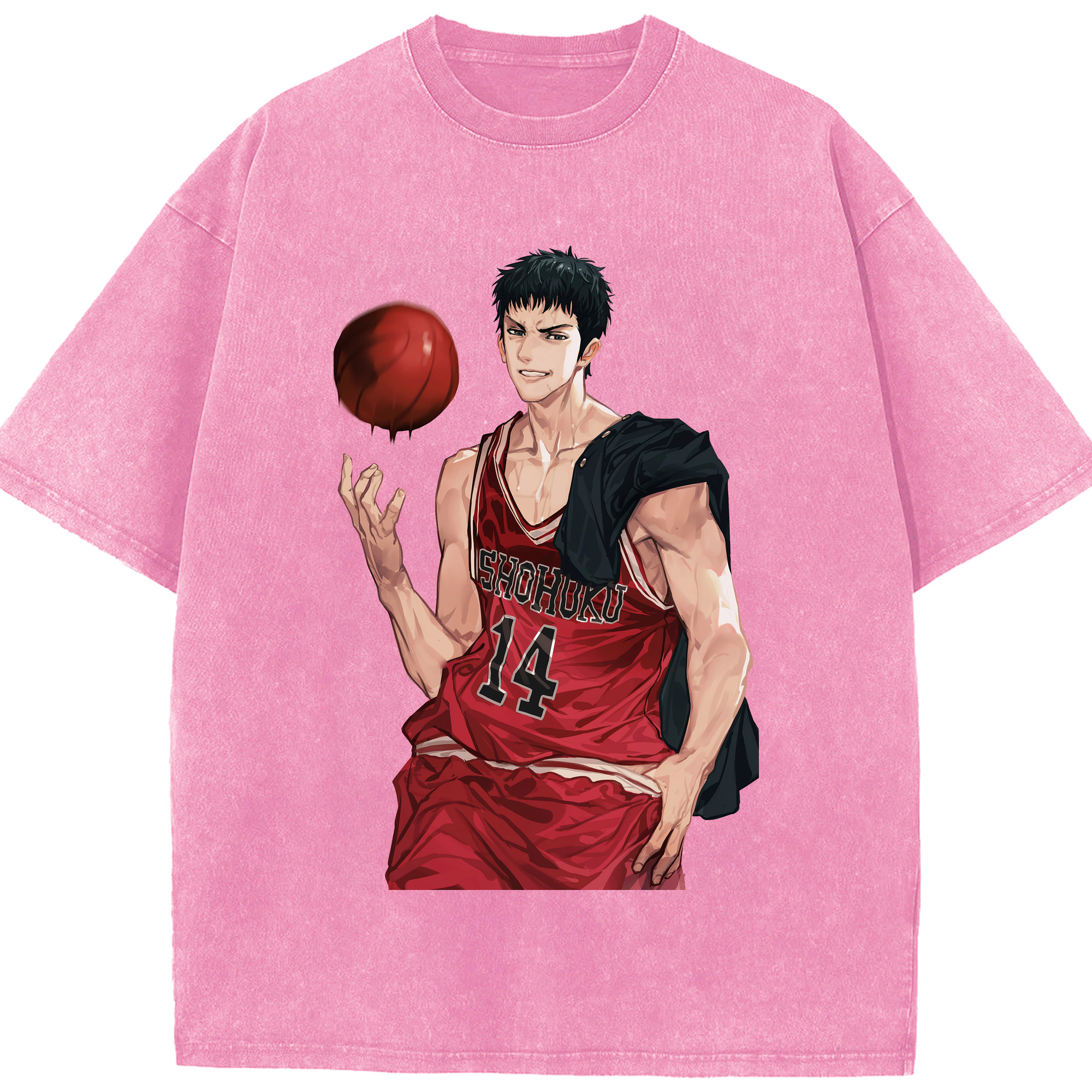 （画像用） SLAM DUNK／スラムダンク 綿100% ヴィンテージ風 半袖Tシャツ（フロントプリント）